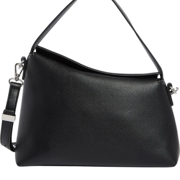 NWOT BCBGMAXAZRIA Women's Black Slouchy Faux Leather Shoulder Bag in black - Picture 2 of 6